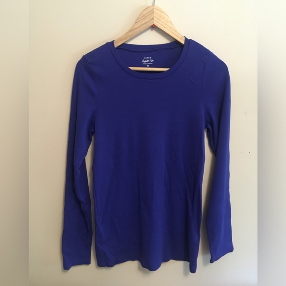 J.Crew Royal Blue Perfect Fit Long-sleeve Tee - Picture 1 of 4